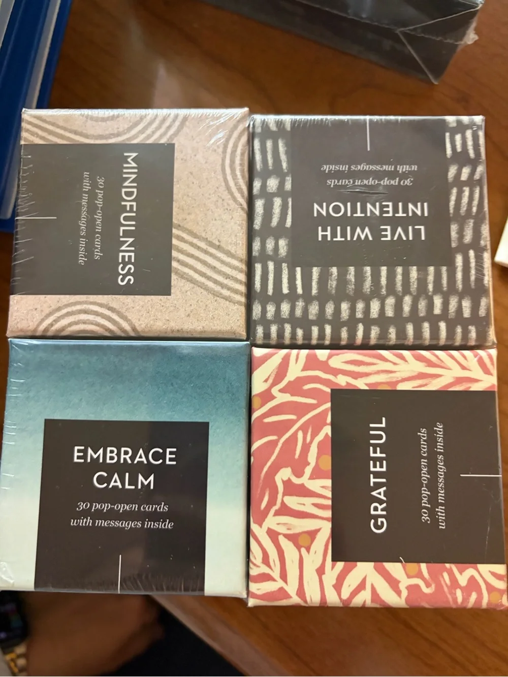 Mindfulness Self-Care Perpetual Calendar - Blue/ Pop Up Card Boxes